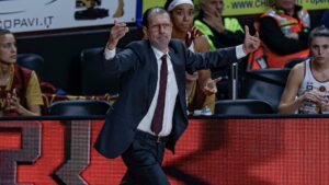 Coach Mazzon e Dragana Stankovic post Reyer-Praga